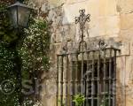 Window and street light, Santillana del Mar, Cantabria, 
Spain