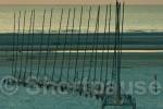 Sand yachts put away for the night, Berck-sur-Mer, 
Pas de Calais (department 62), France